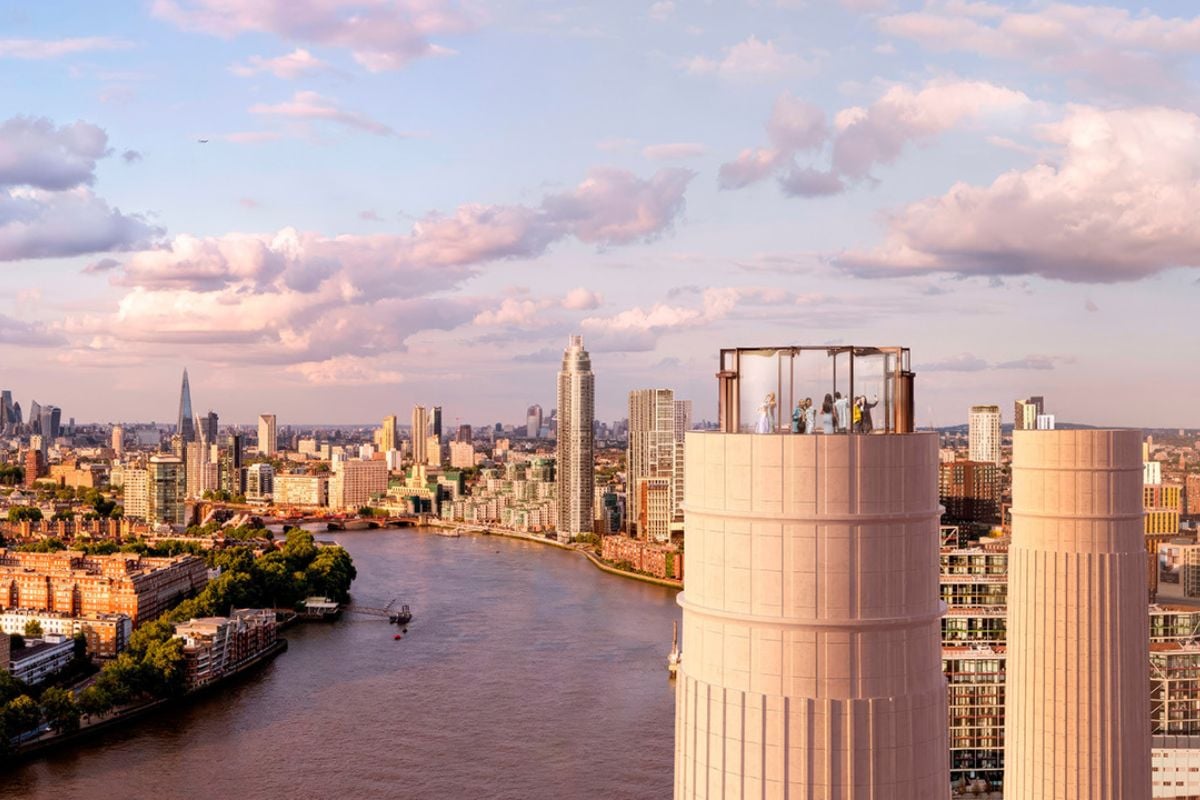 Battersea Chimney Lift and Three Course Meal for Two