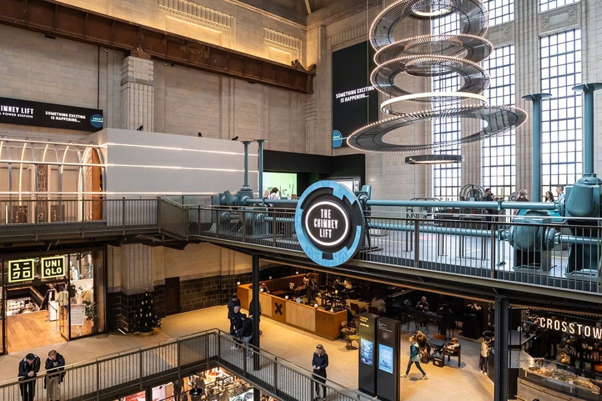 Battersea Chimney Lift and Two Course Meal for Two