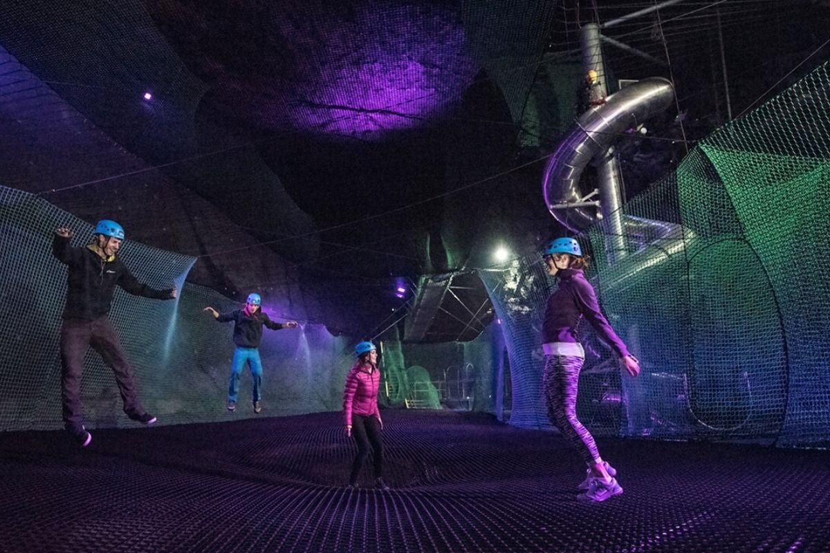 Bounce Below for Two at Zip World Underground Caves