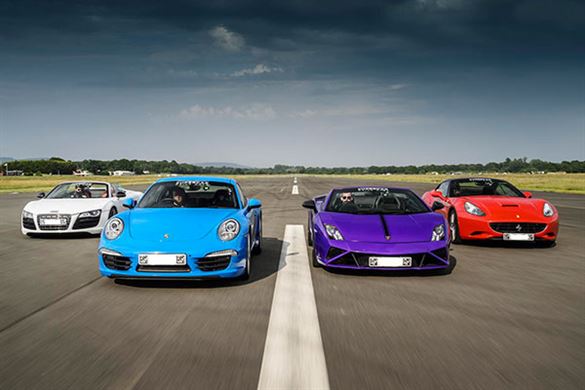 Four Supercar Thrill with High Speed Passenger Ride