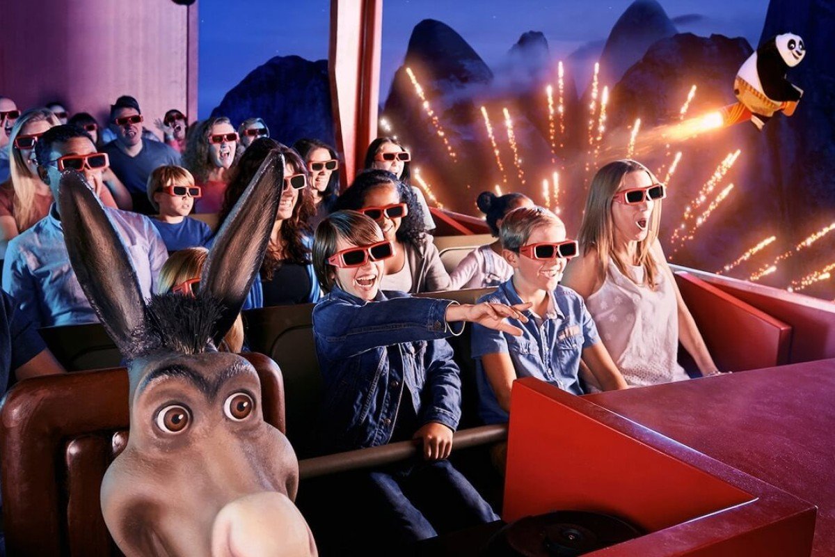 Shreks Adventure London and Two Course Meal and Drink for Three