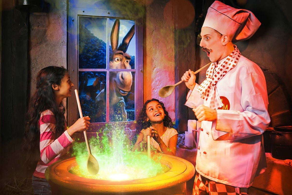 Shreks Adventure London with Two Course Meal and Drink for Two