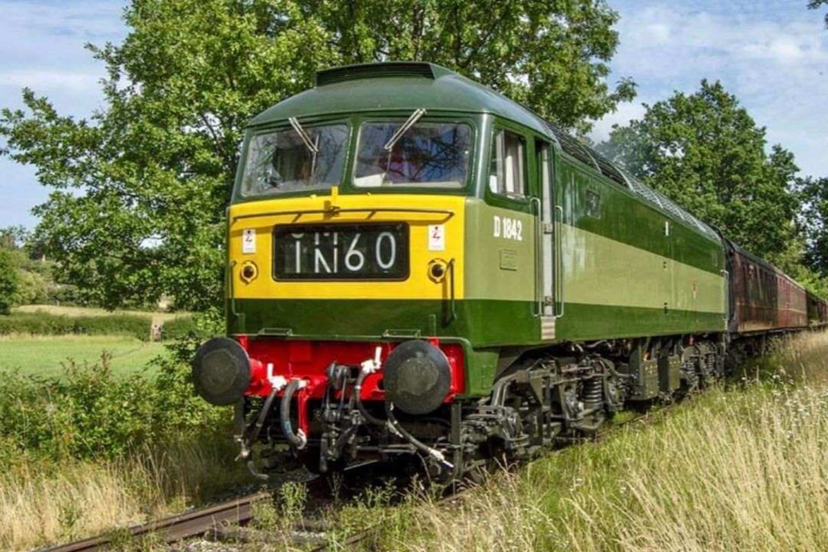 Silver Mainline Diesel Locomotive Train Driving Day