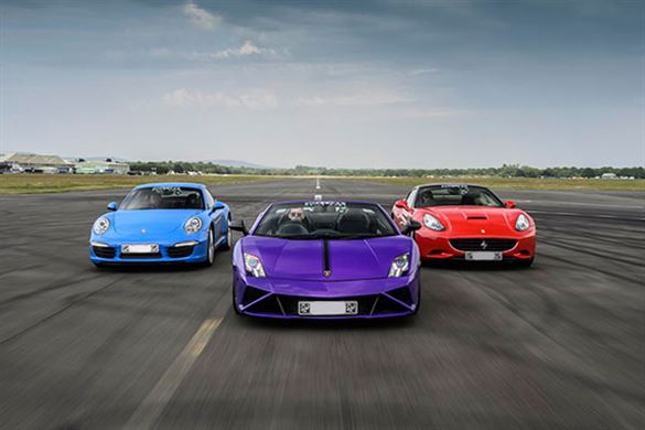 Triple Supercar Thrill with High Speed Passenger Ride