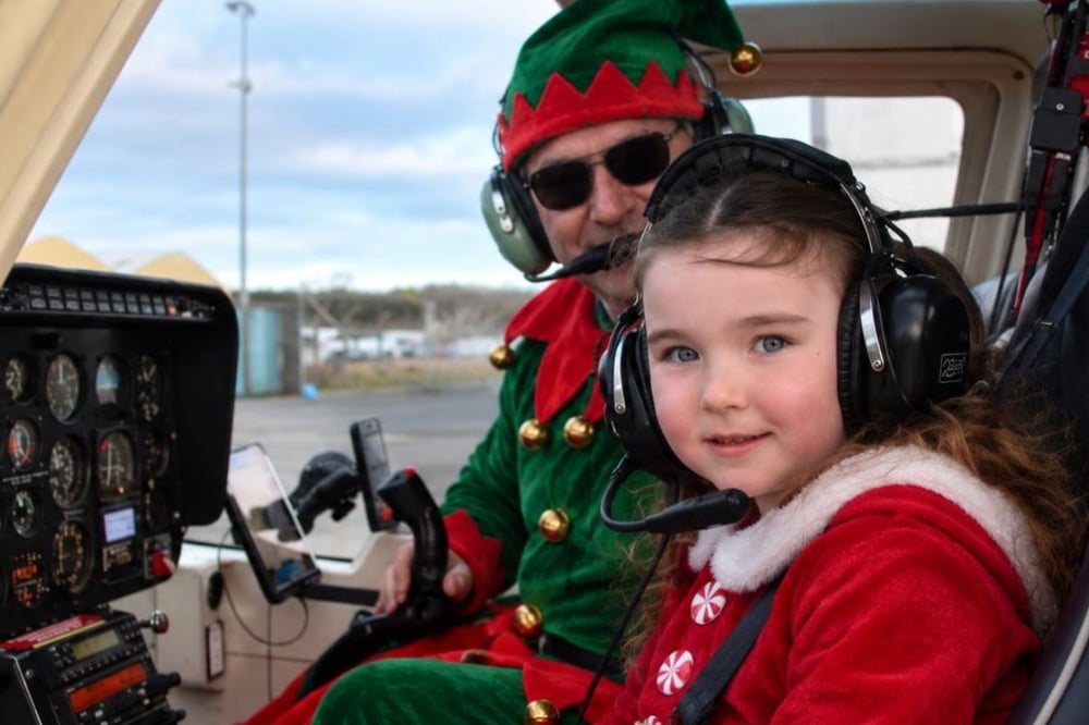 Santa's Christmas Elf Helicopter Adventure for Two in Kent